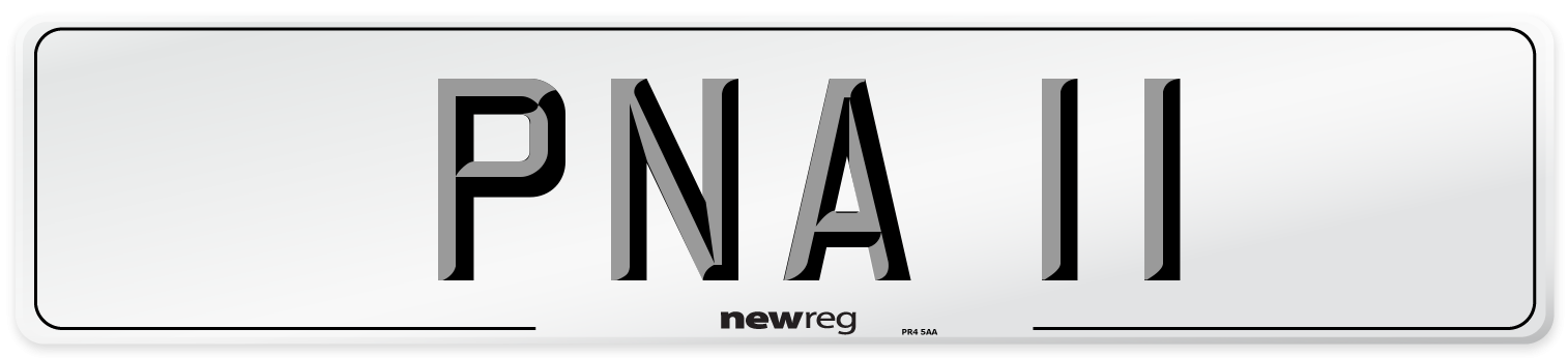 PNA 11 Number Plate from New Reg
